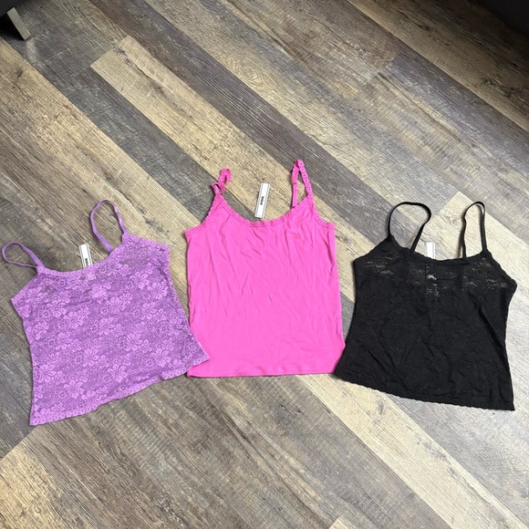 Victorias Secret PINK Women's Trim Cami Top - Black, Pink, Purple M- NWT - Picture 1 of 11